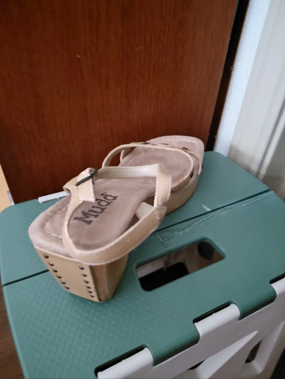 Mudd Tan Wedge Thong Sandals
